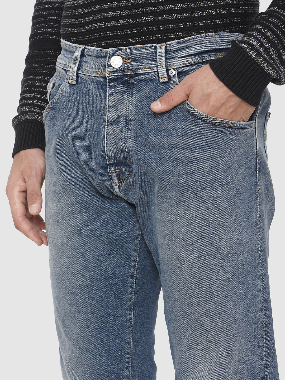 Light Blue Cropped Aldo Regular Fit Jeans