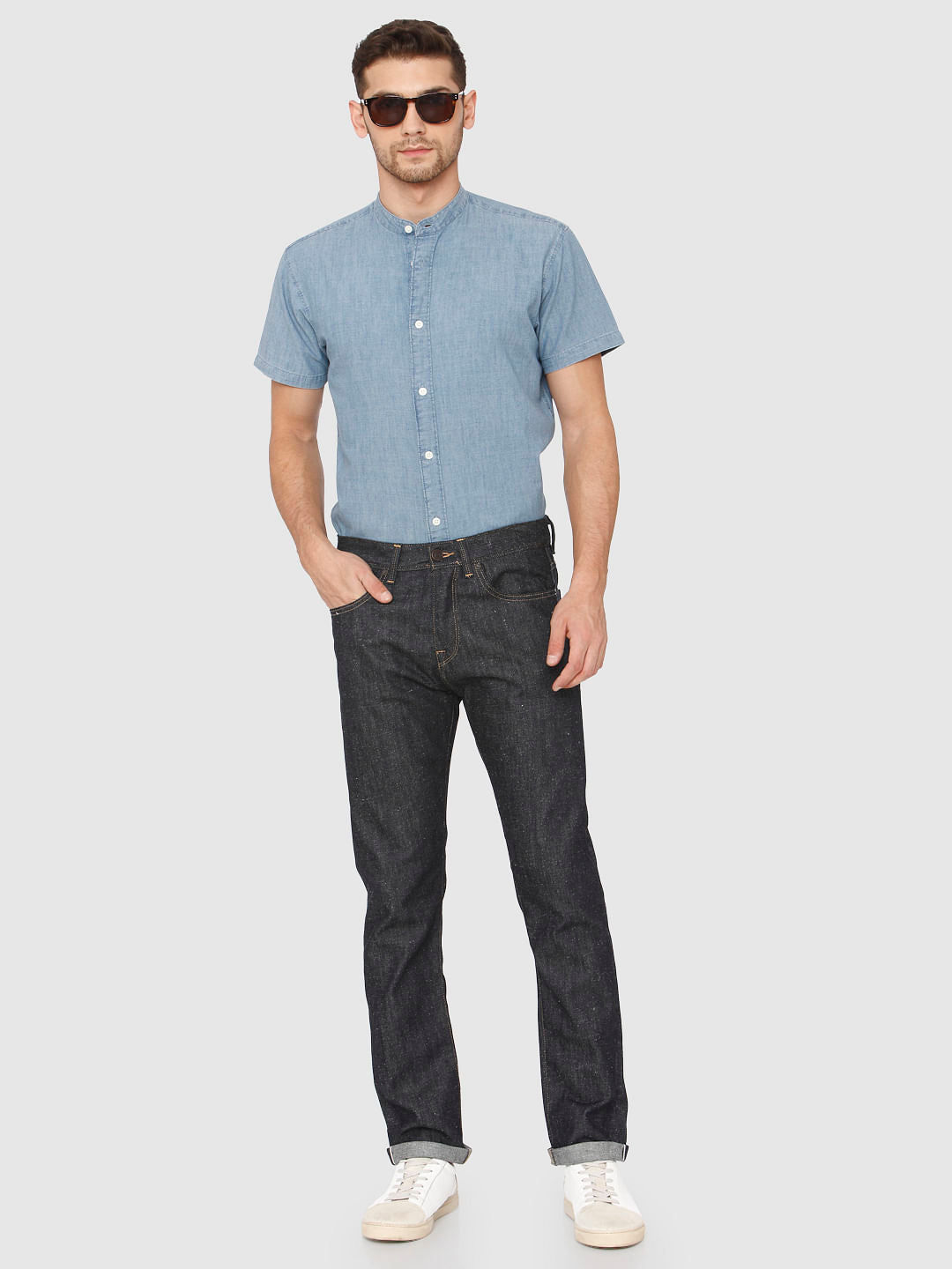 Dark Blue Toby Tapered Fit Jeans