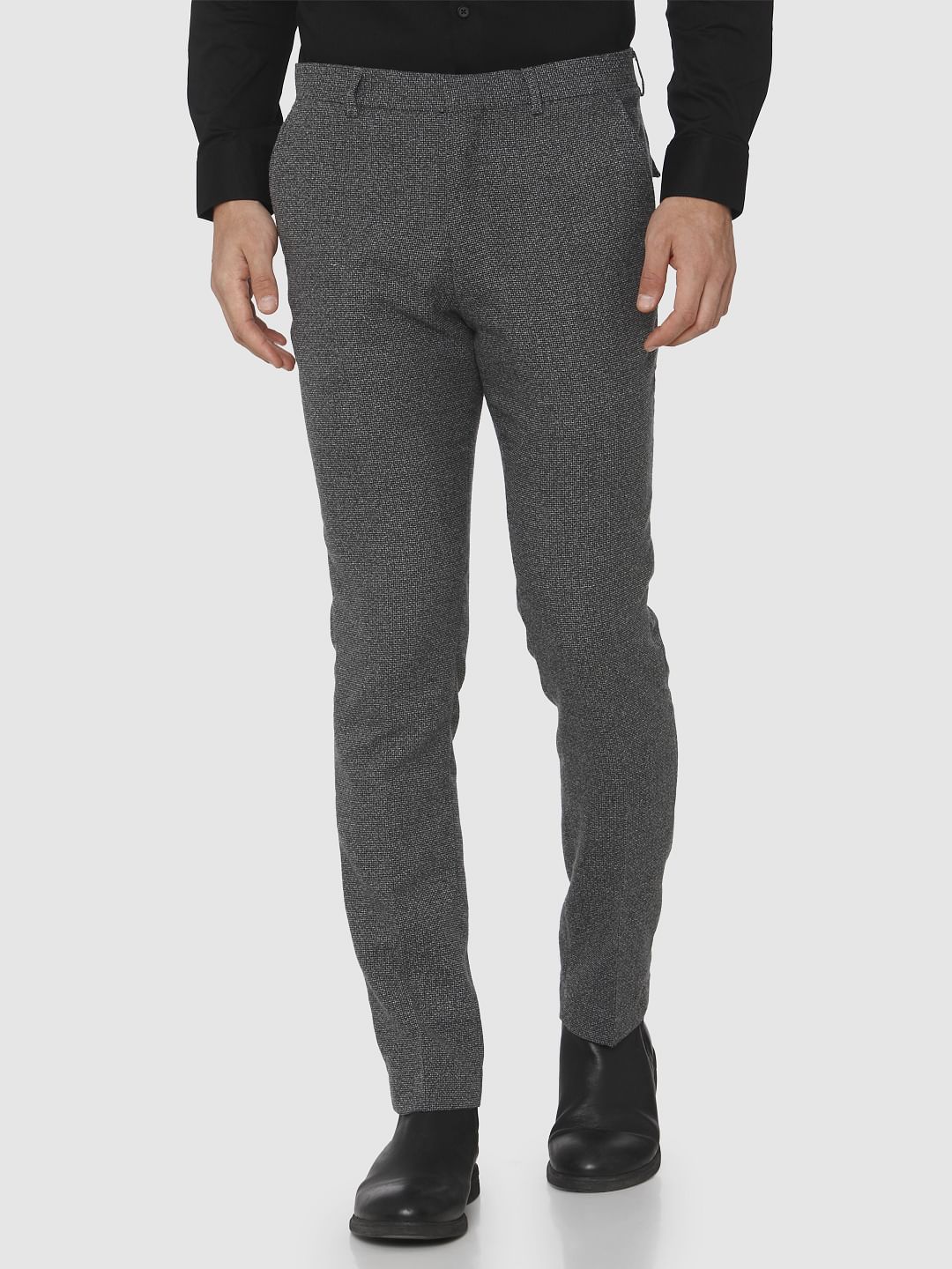 Grey Mid Rise Trousers