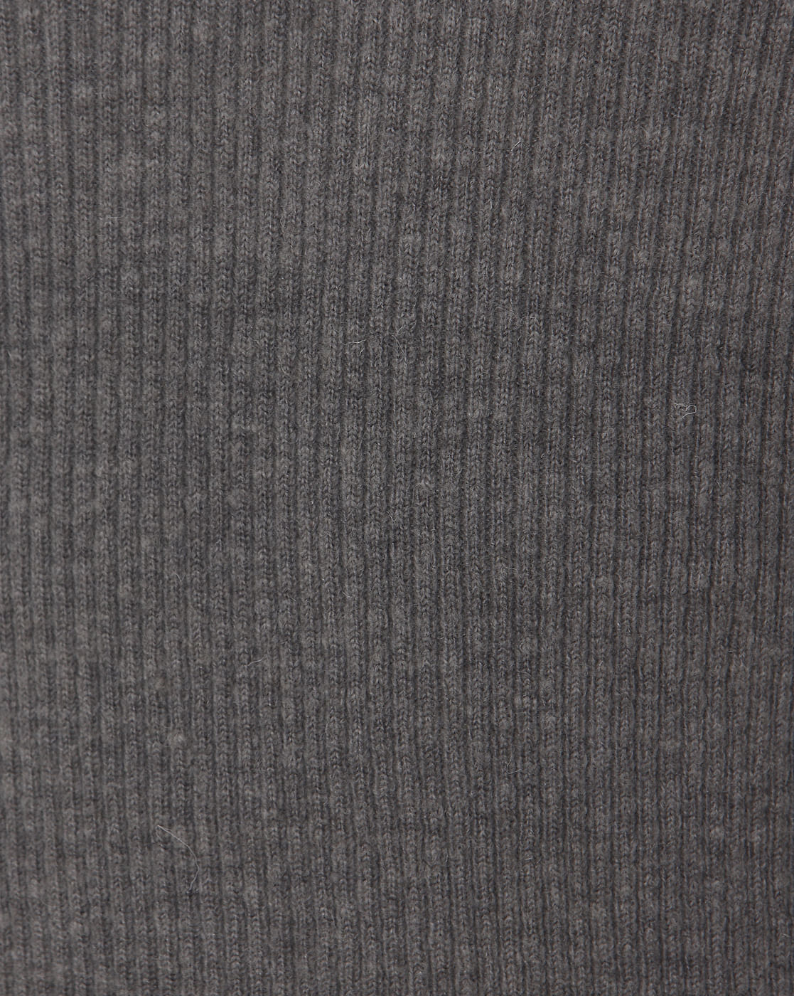 Grey Ribbed High Neck Pullover