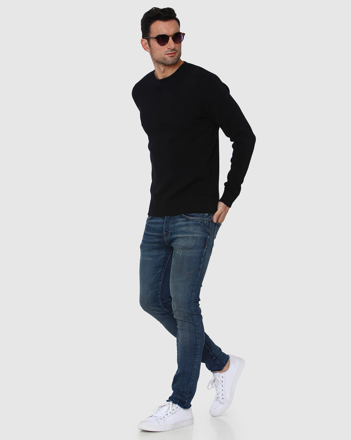 Black Crew Neck Pullover