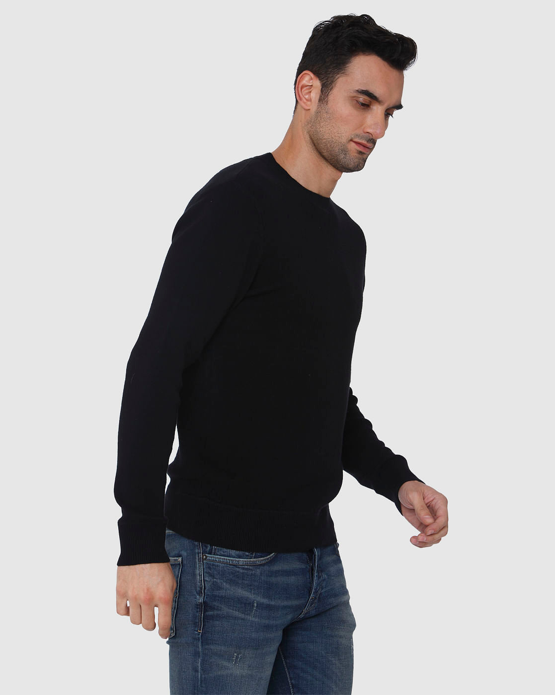 Black Crew Neck Pullover