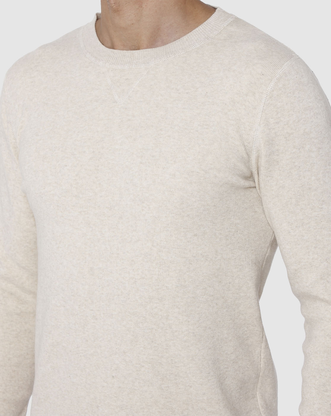 Cream Crew Neck Pullover