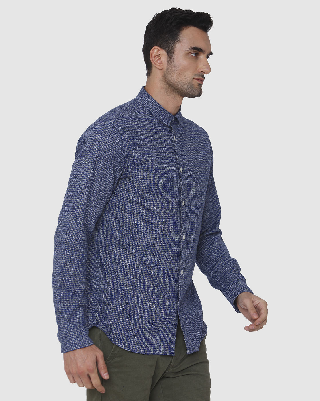 Blue Check Full Sleeves Shirt