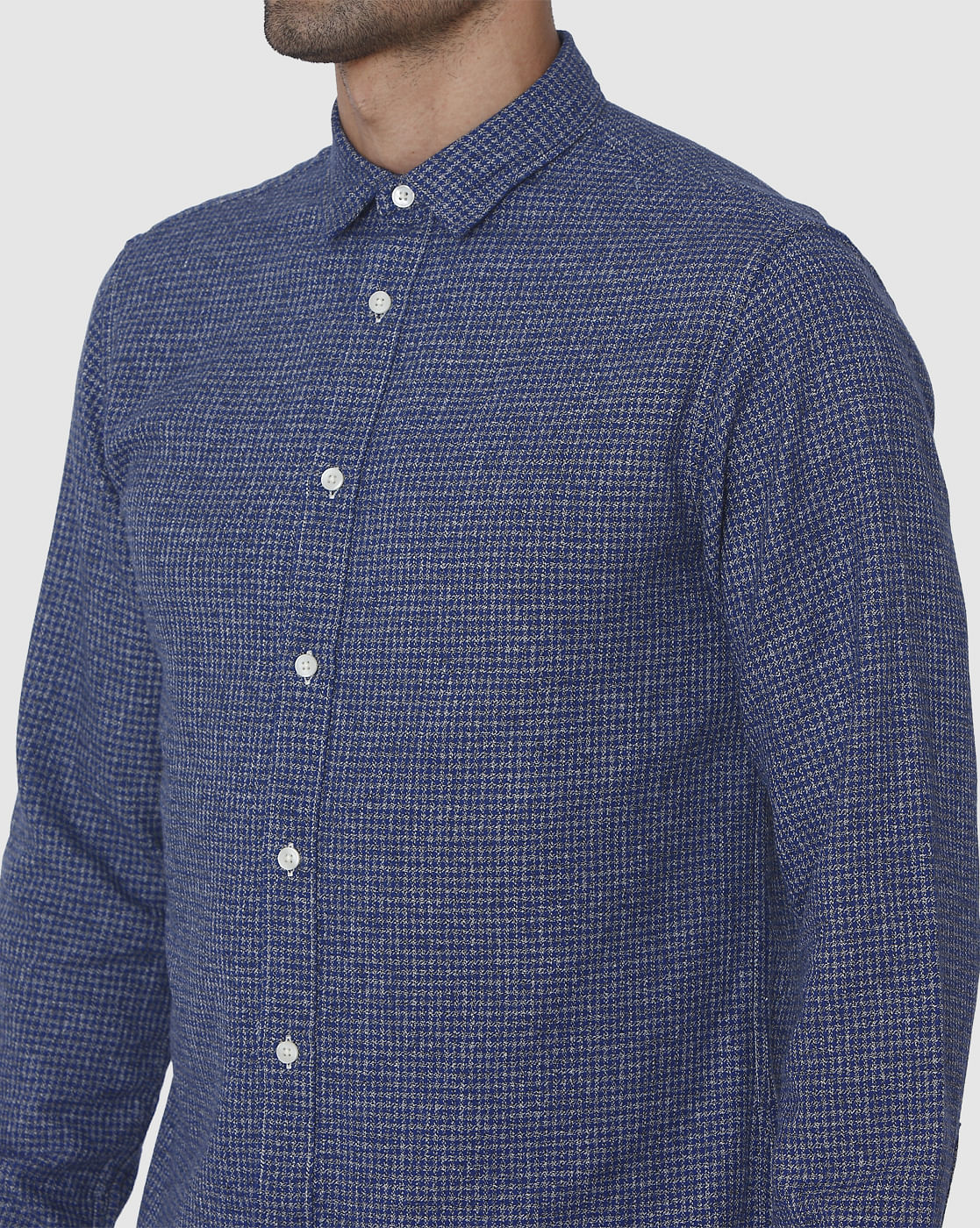 Blue Check Full Sleeves Shirt