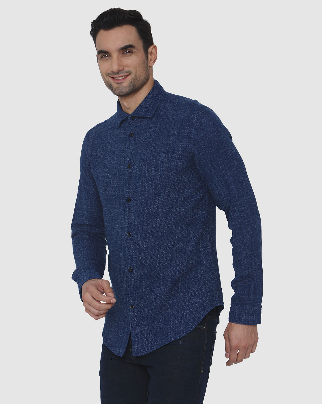 Blue Check Full Sleeves Shirt