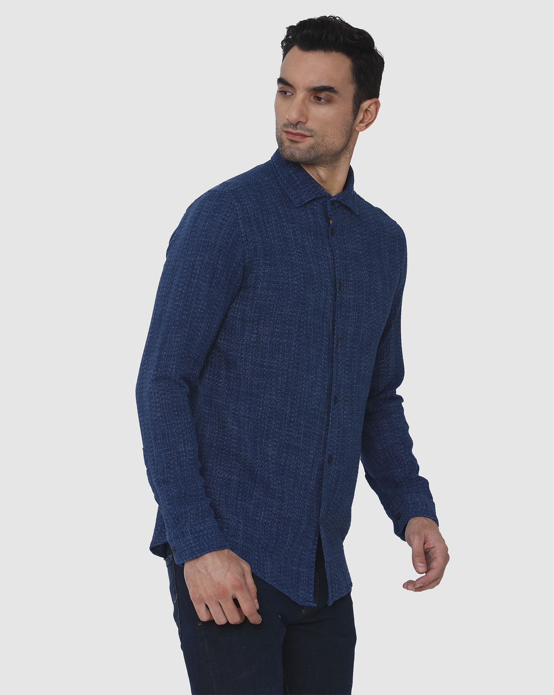 Blue Check Full Sleeves Shirt