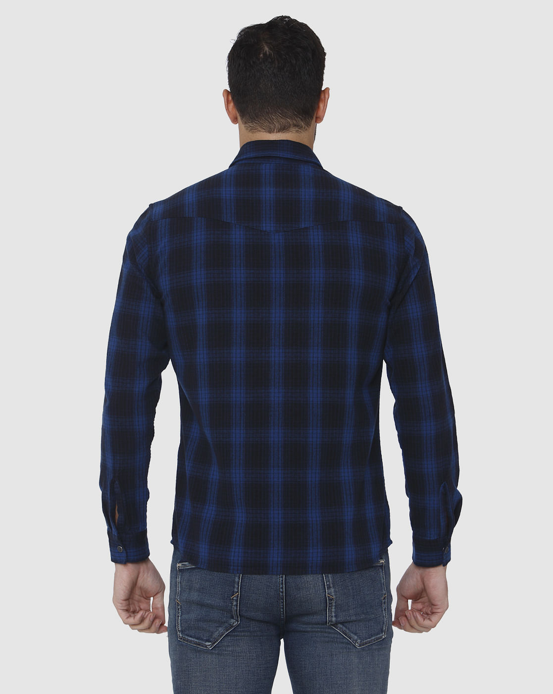 Blue Check Full Sleeves Shirt