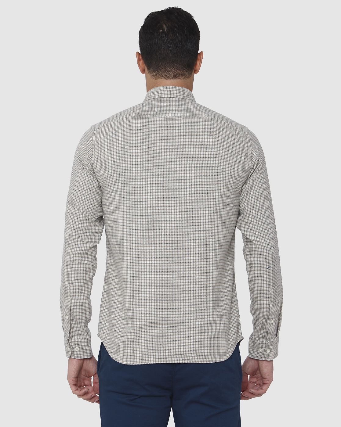 Grey Check Full Sleeves Shirt
