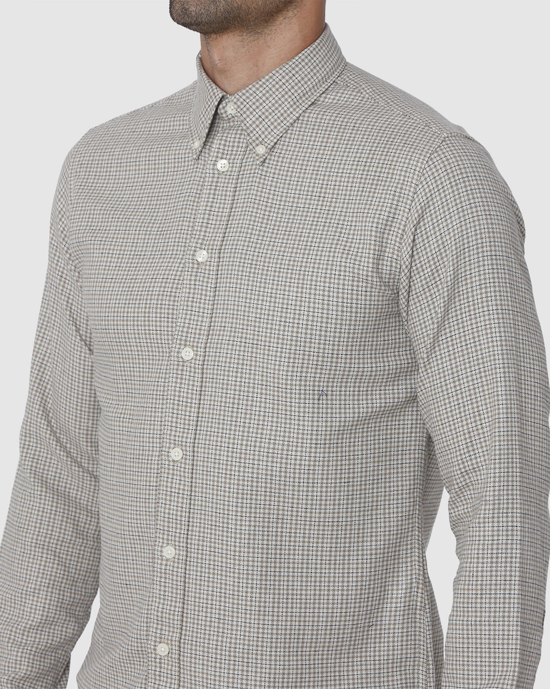 Grey Check Full Sleeves Shirt