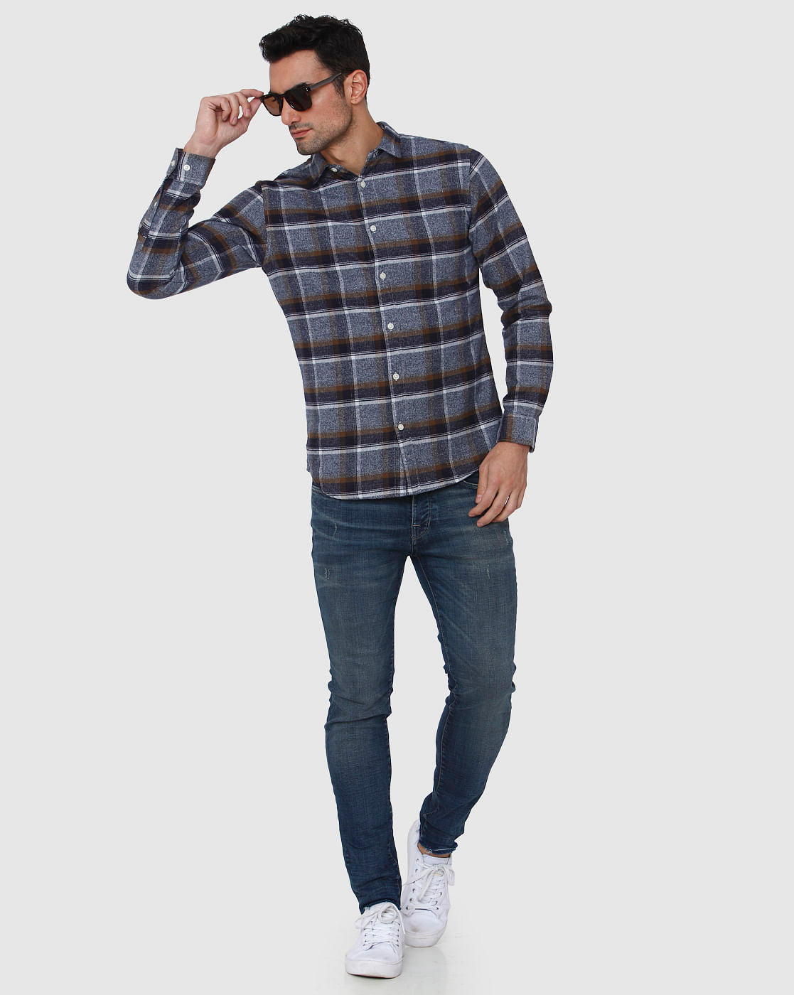 Blue Check Full Sleeves Shirt