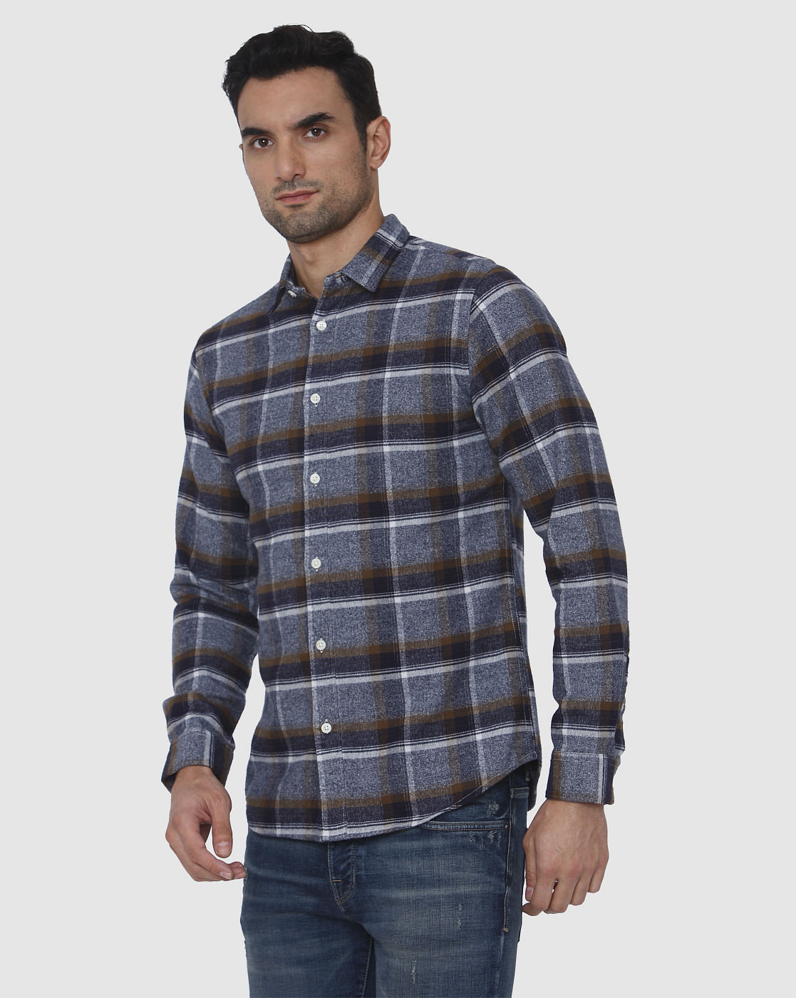 Blue Check Full Sleeves Shirt