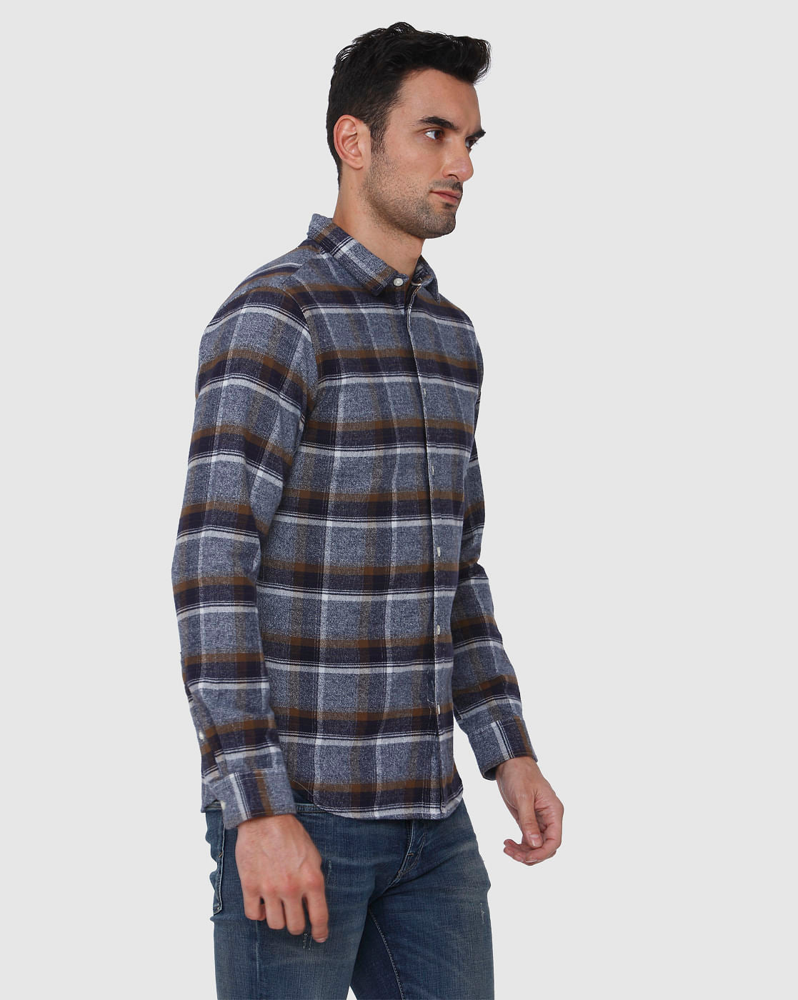 Blue Check Full Sleeves Shirt