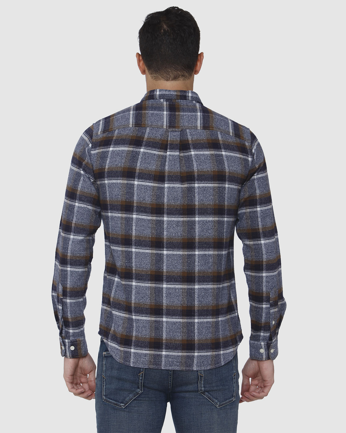 Blue Check Full Sleeves Shirt
