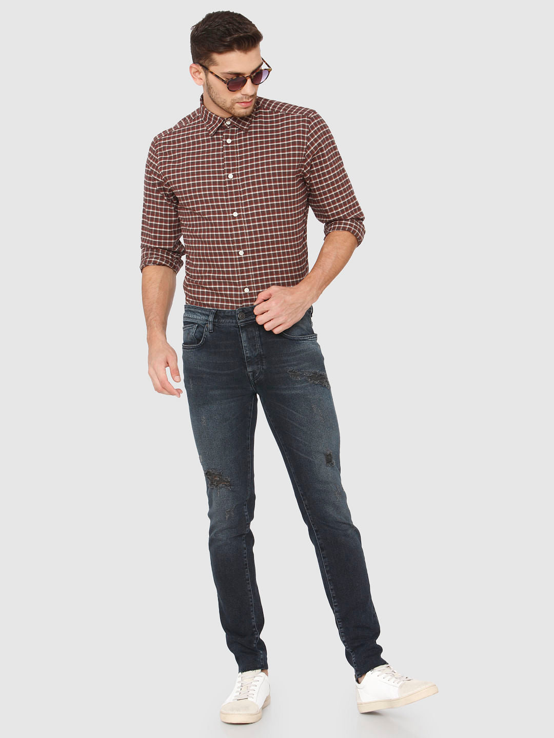 Black Ripped Pete Skinny Fit Jeans