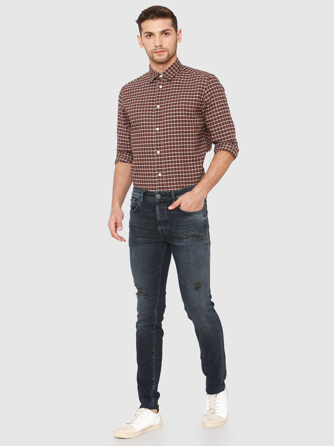 Black Ripped Pete Skinny Fit Jeans