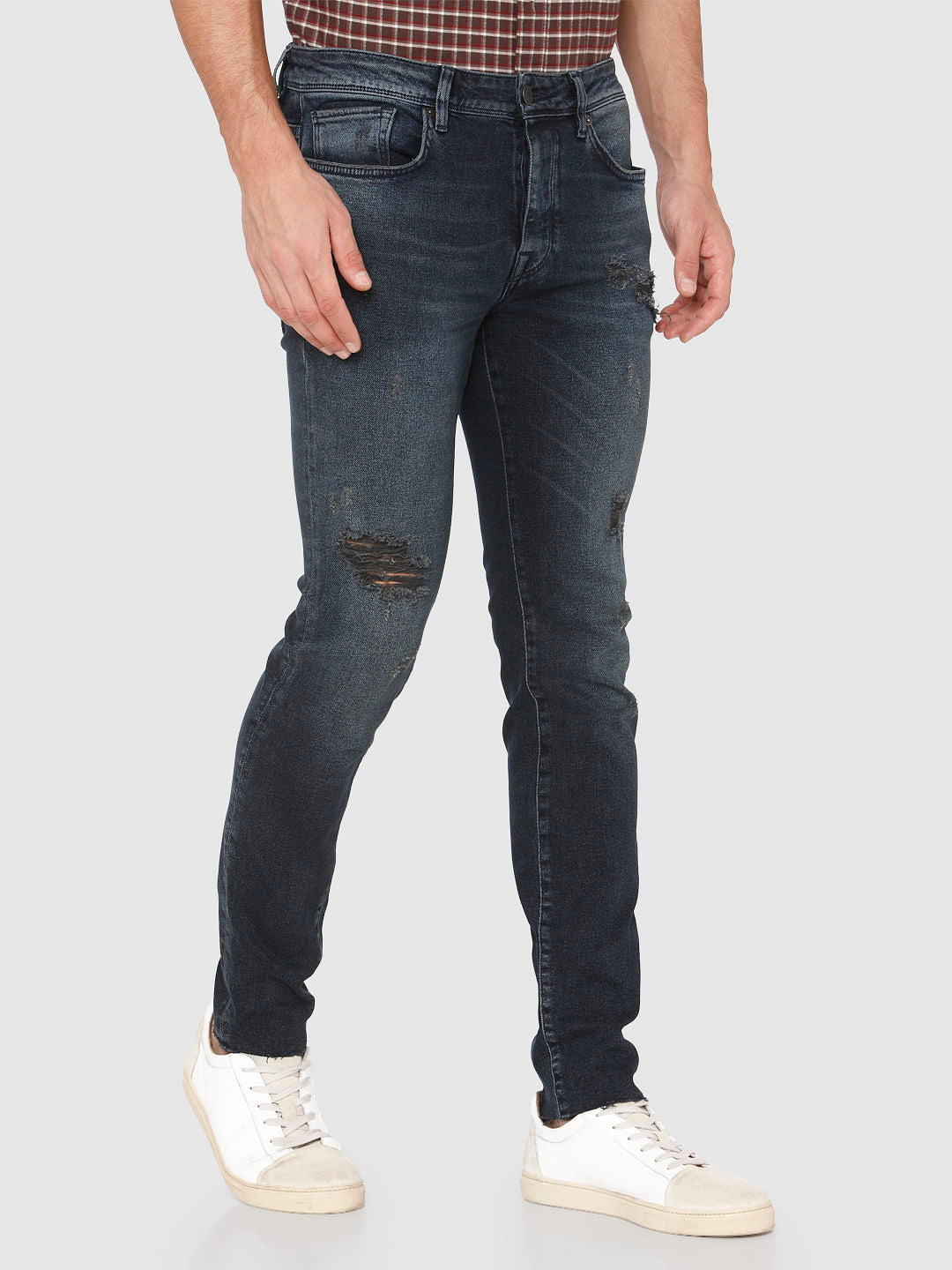 Black Ripped Pete Skinny Fit Jeans