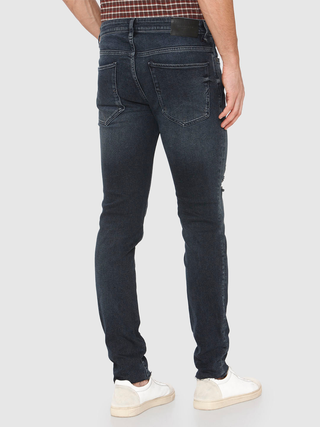 Black Ripped Pete Skinny Fit Jeans