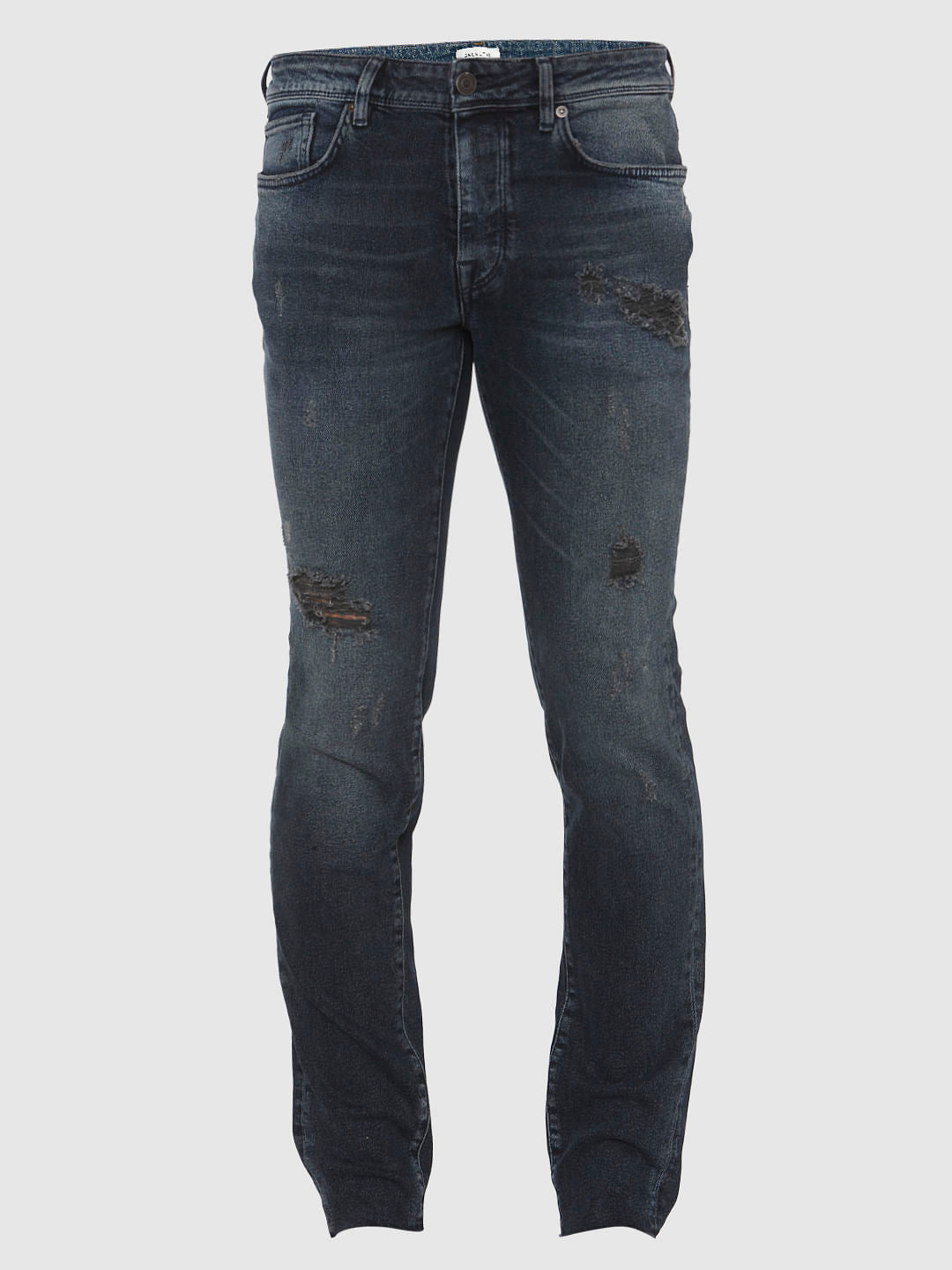 Black Ripped Pete Skinny Fit Jeans