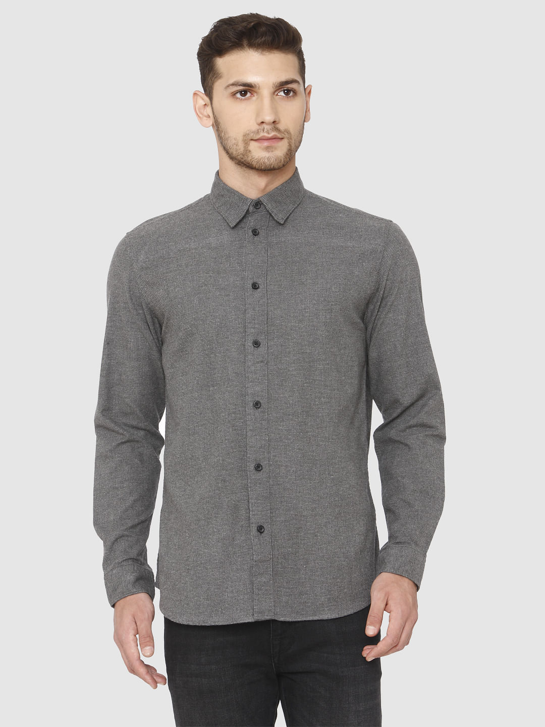 Grey Full Sleeves Shirt