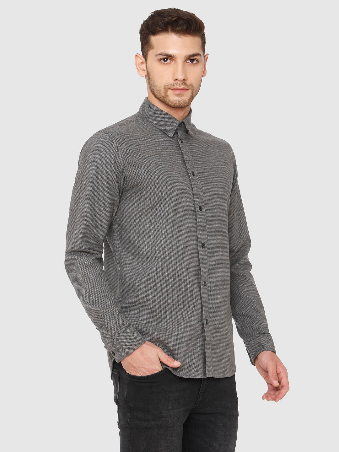 Grey Full Sleeves Shirt