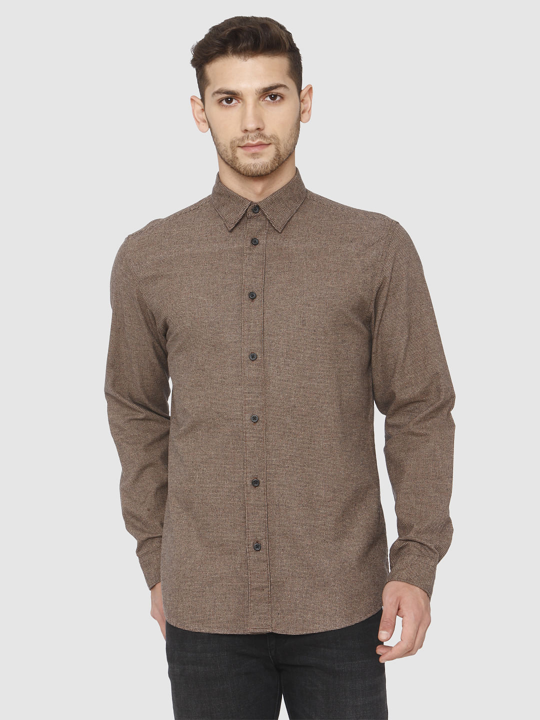 Brown Full Sleeves Shirt