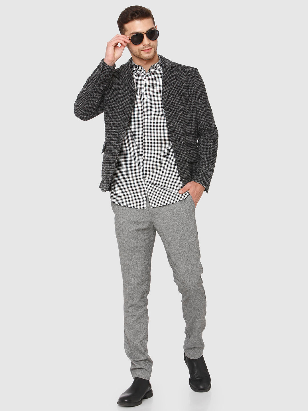 Black Check Full Sleeves Shirt