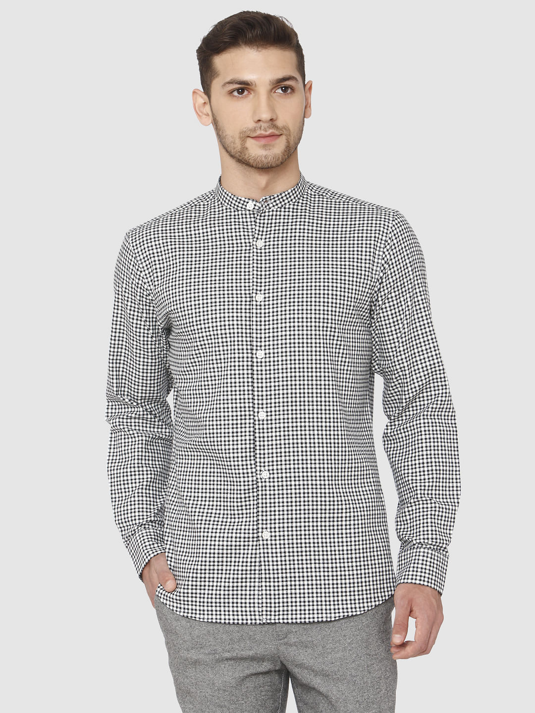 Black Check Full Sleeves Shirt