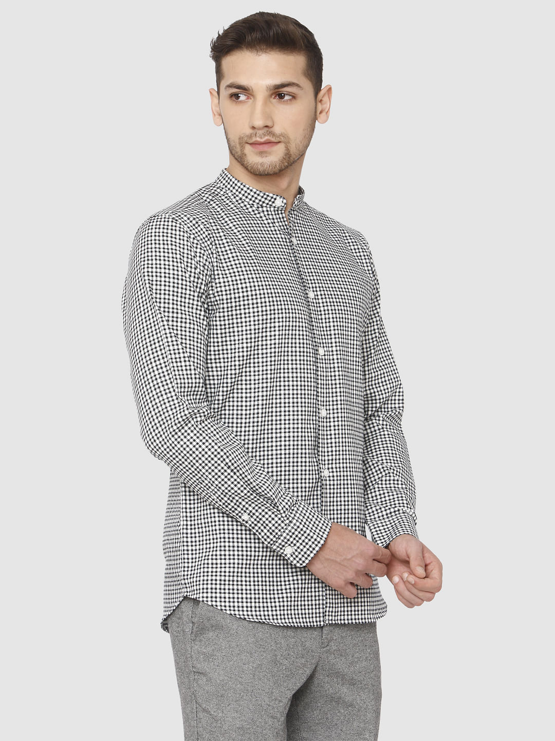 Black Check Full Sleeves Shirt