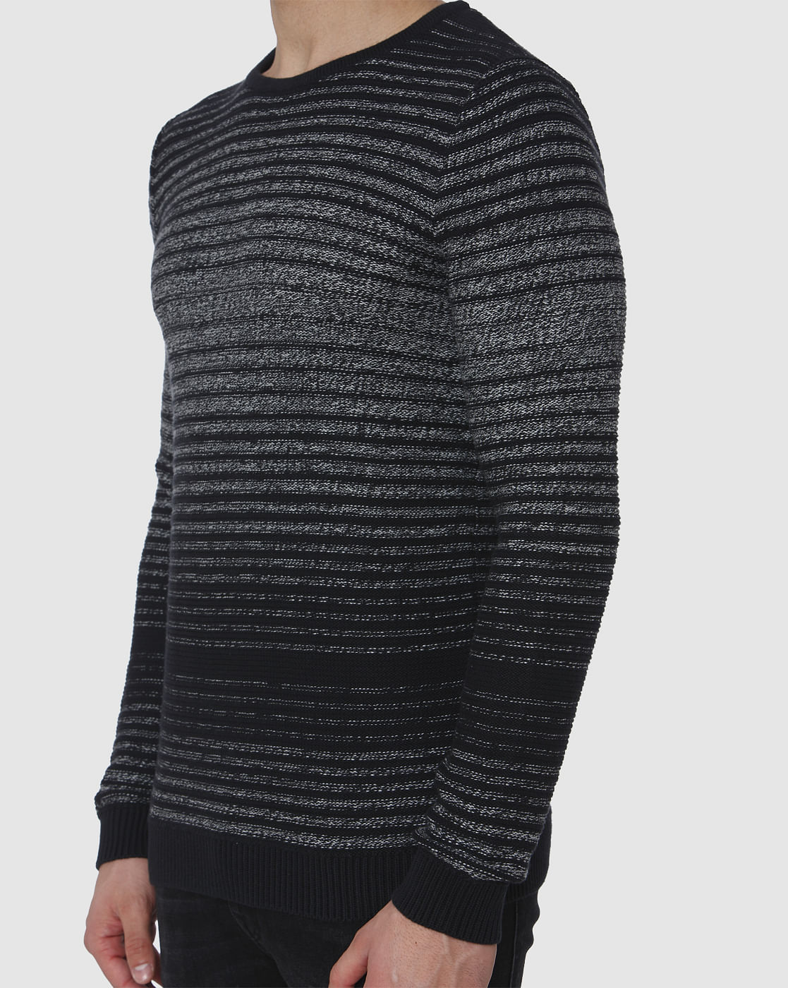 Black Striped Pullover