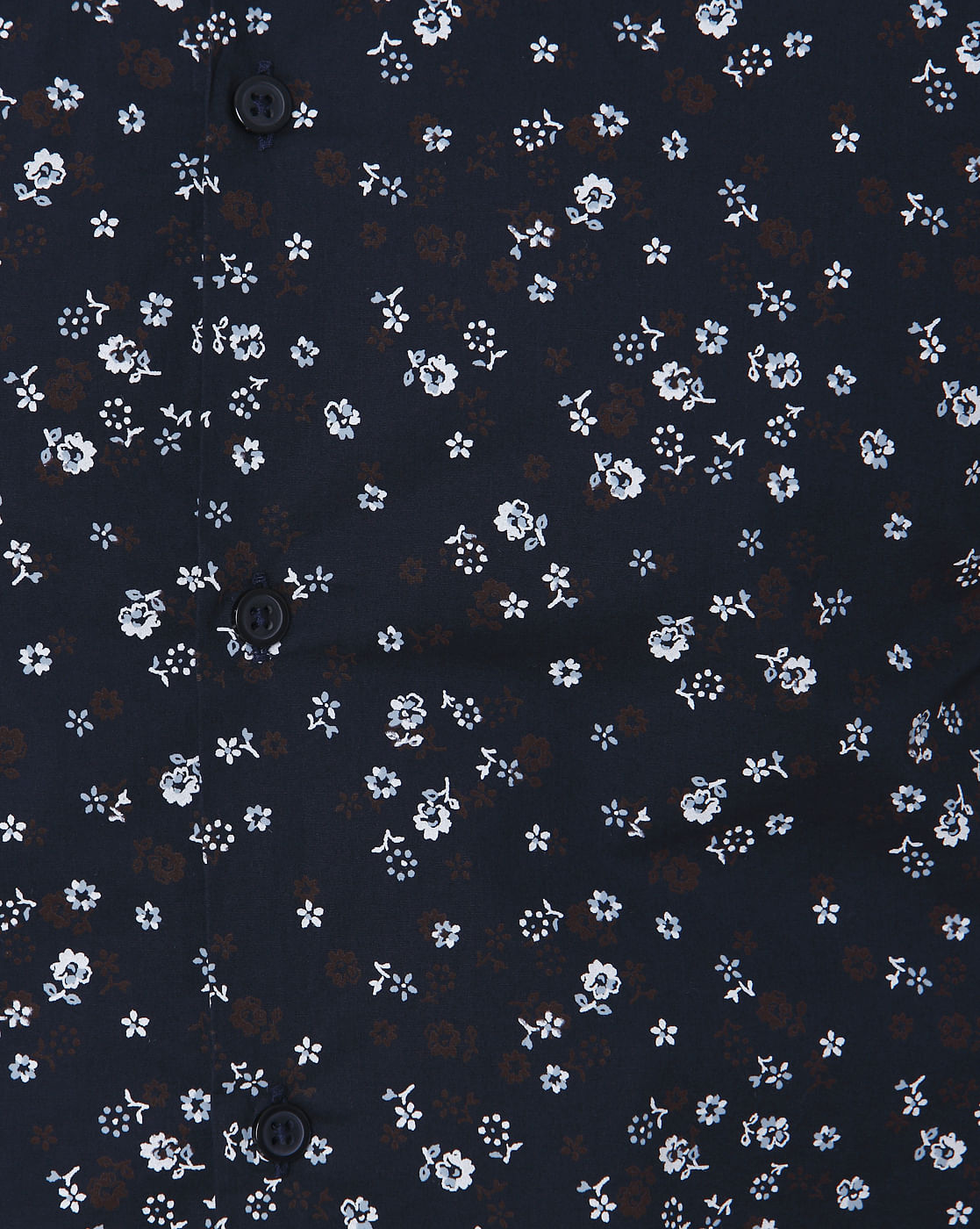 Blue Floral Print Full Sleeves Shirt