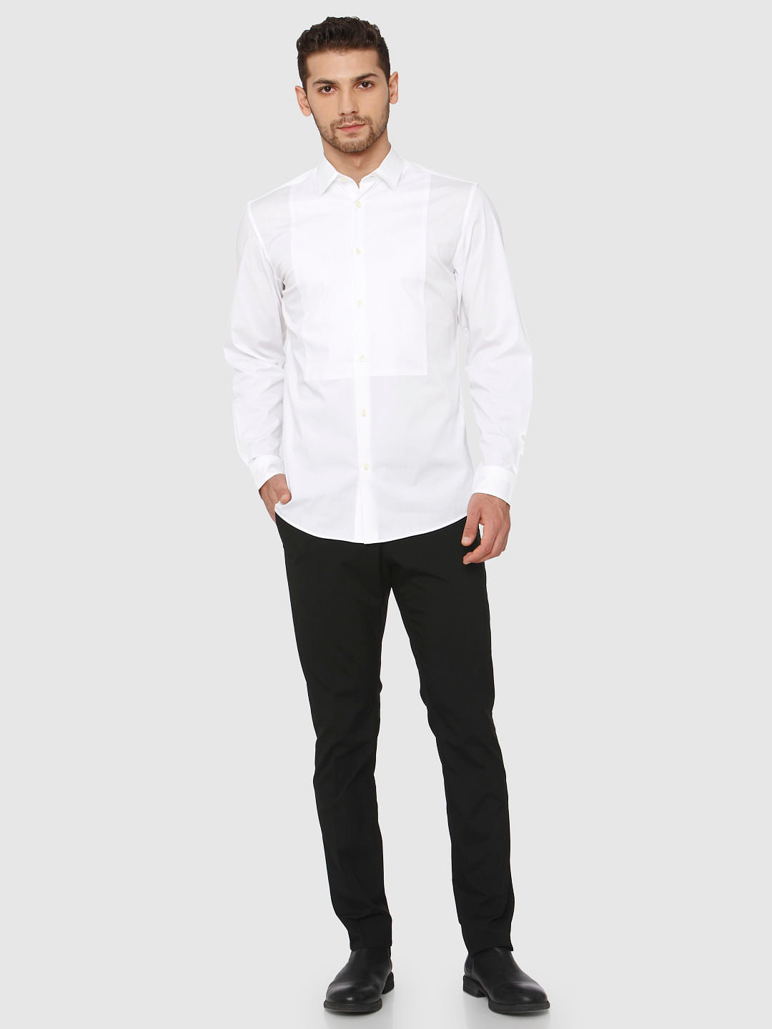 White Slim Fit Formal Shirt