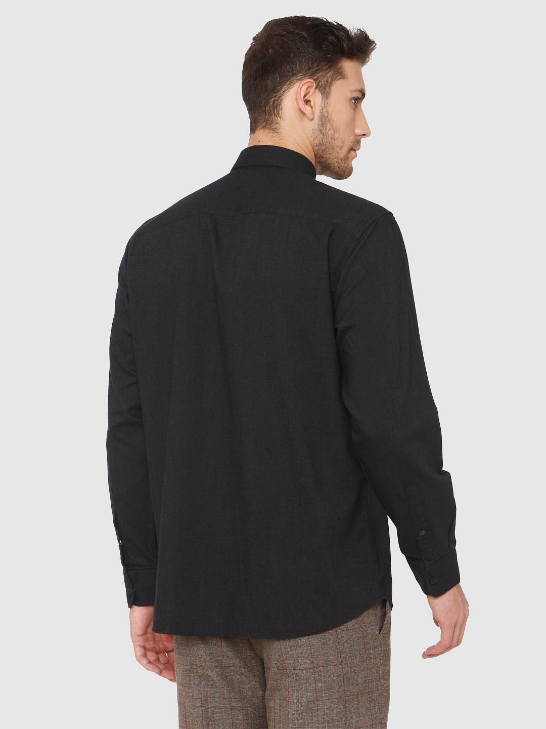 Black Loose Fit Formal Shirt