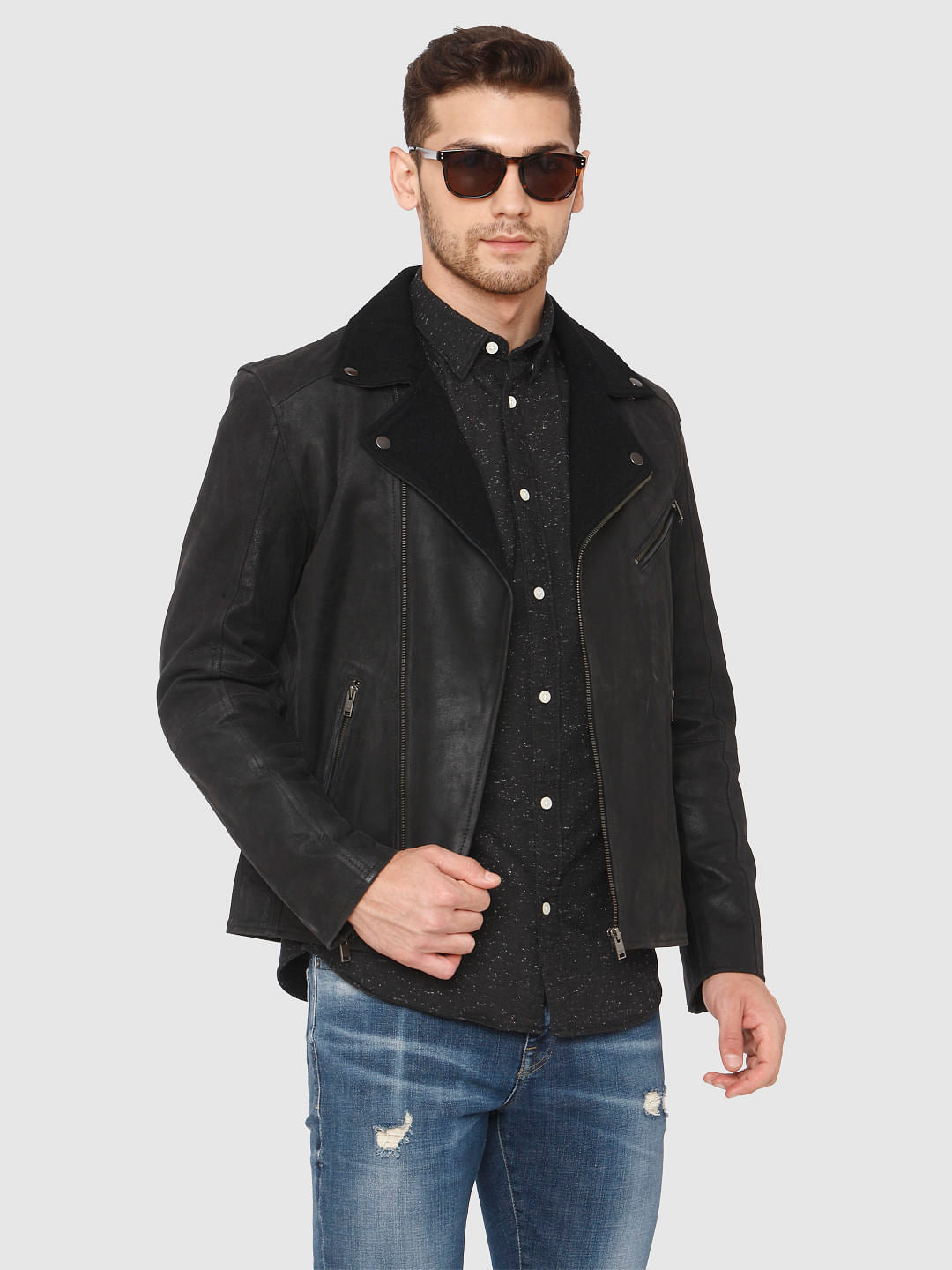 Black Printed Full Sleeves Shirt