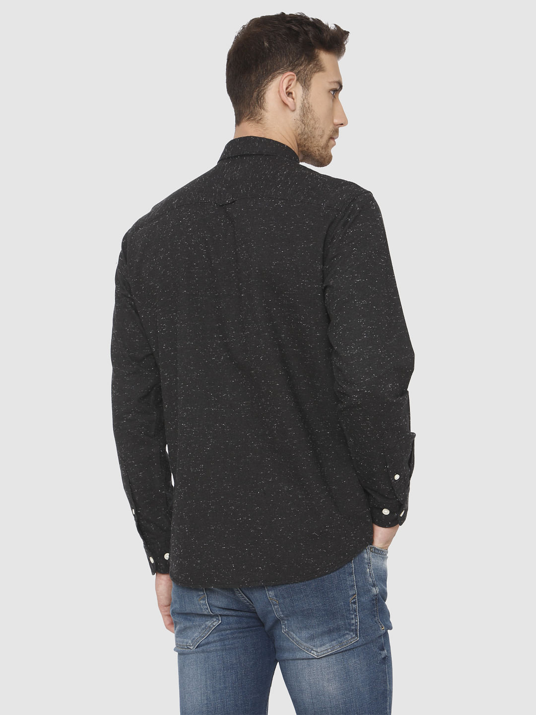 Black Printed Full Sleeves Shirt