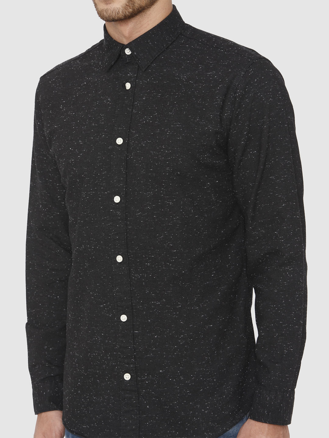 Black Printed Full Sleeves Shirt