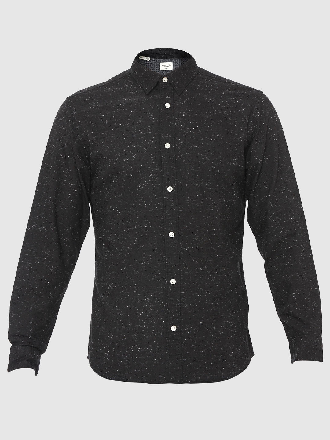 Black Printed Full Sleeves Shirt