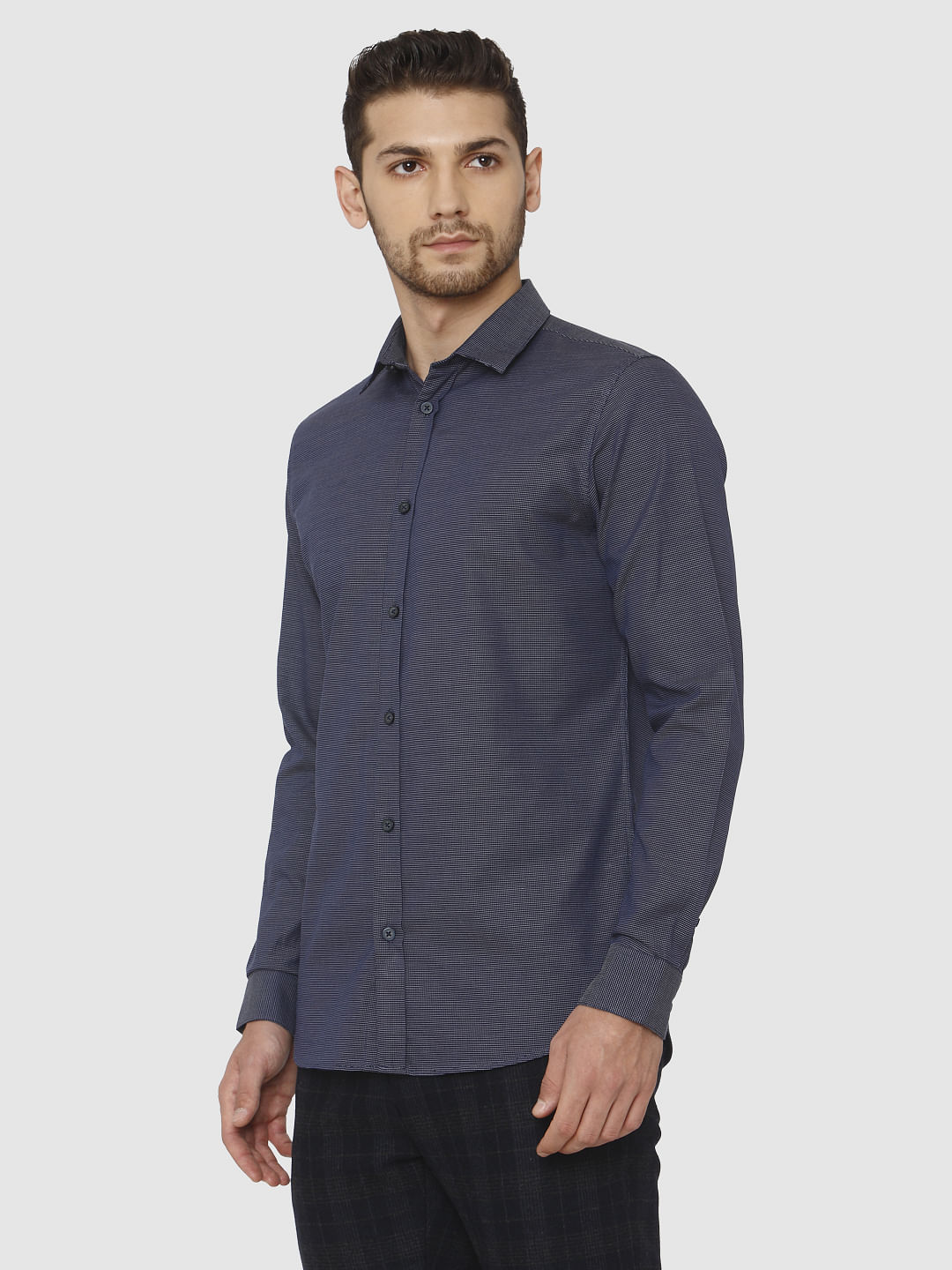 Navy Blue Slim Fit Formal Shirt