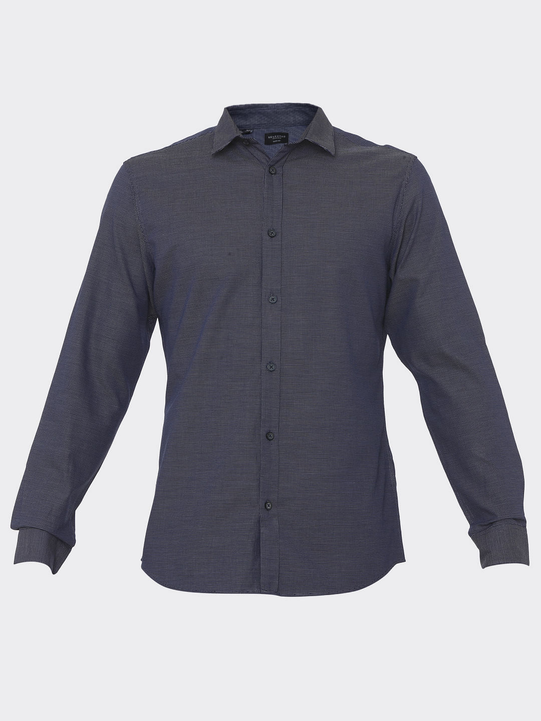 Navy Blue Slim Fit Formal Shirt