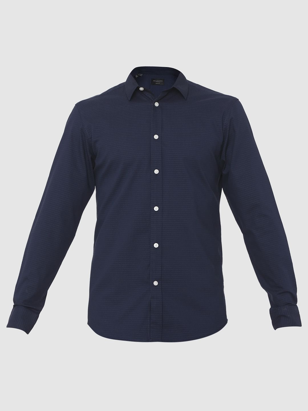 Navy Blue Slim Fit Formal Shirt