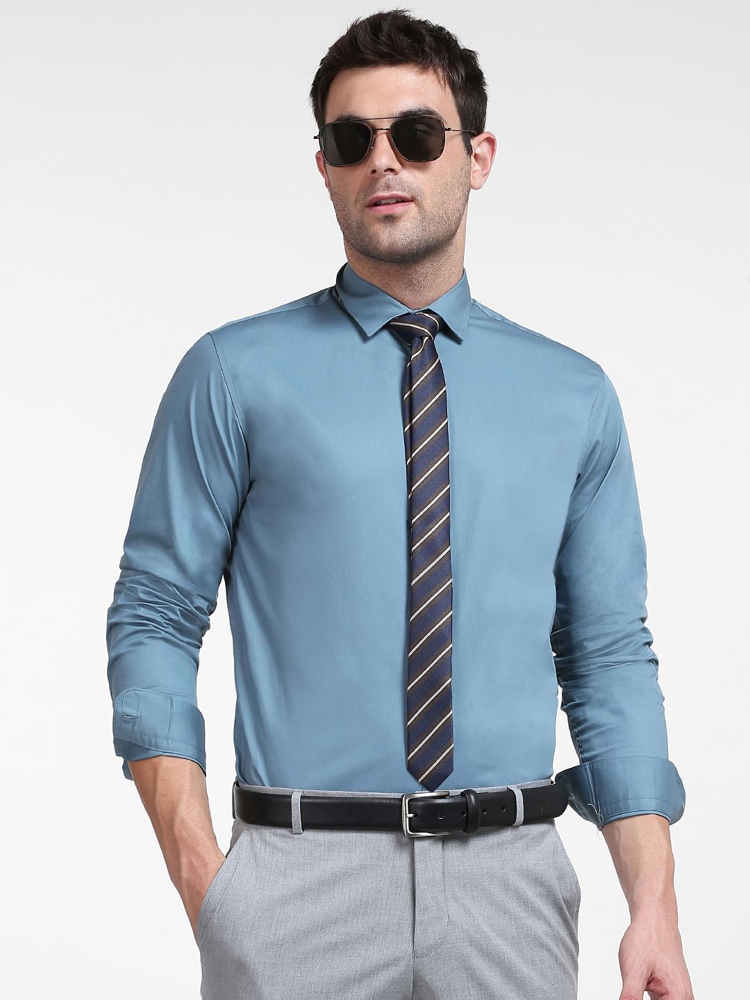 Blue Formal Full Sleeves Shirt