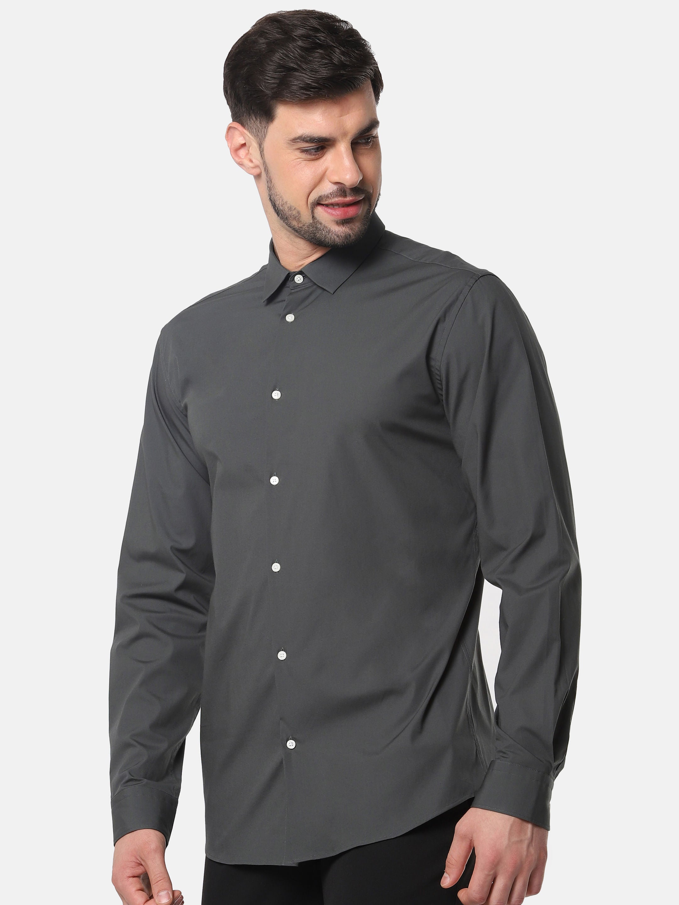 Dark Grey Formal Full Sleeves Shirt