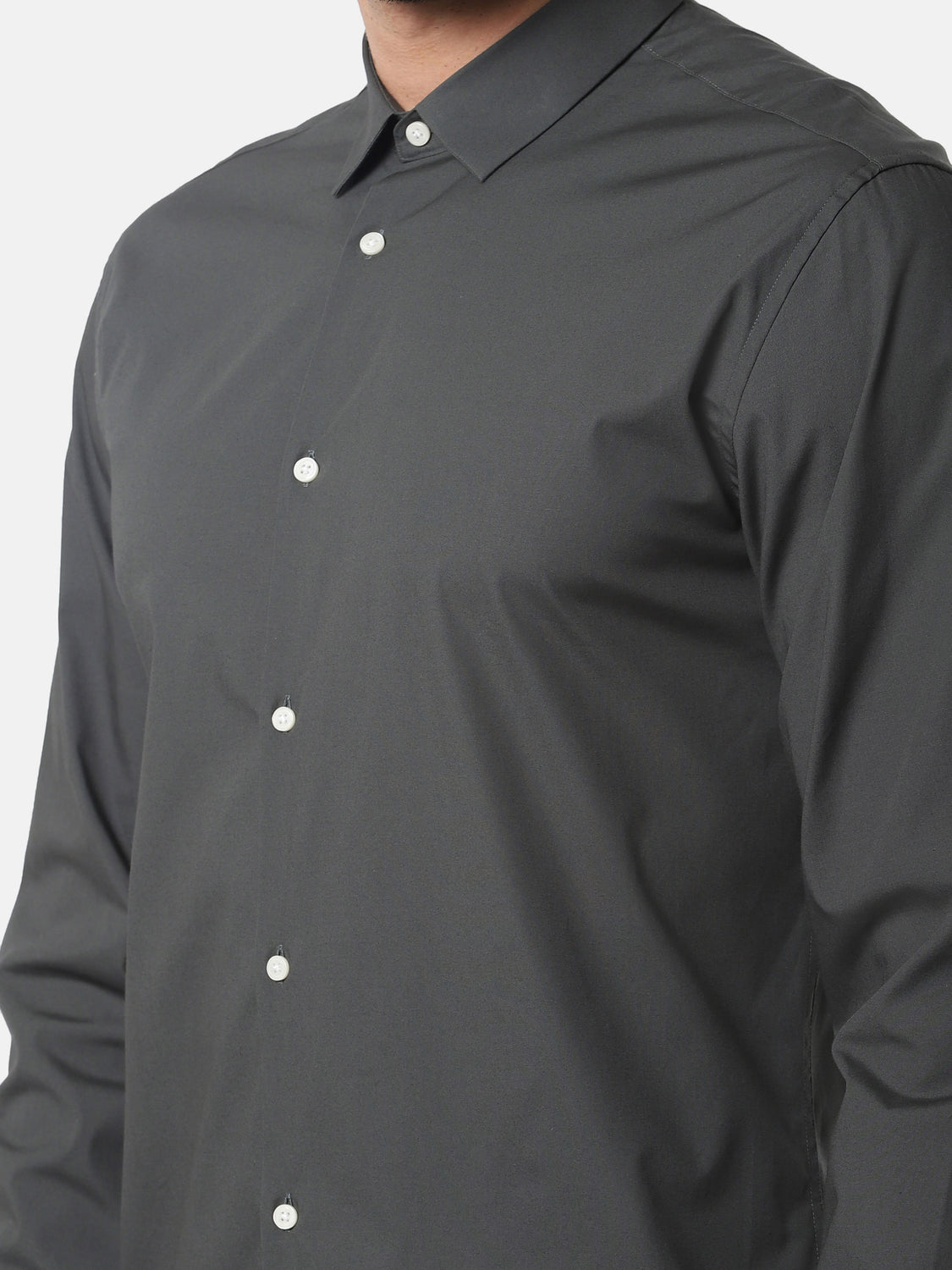 Dark Grey Formal Full Sleeves Shirt