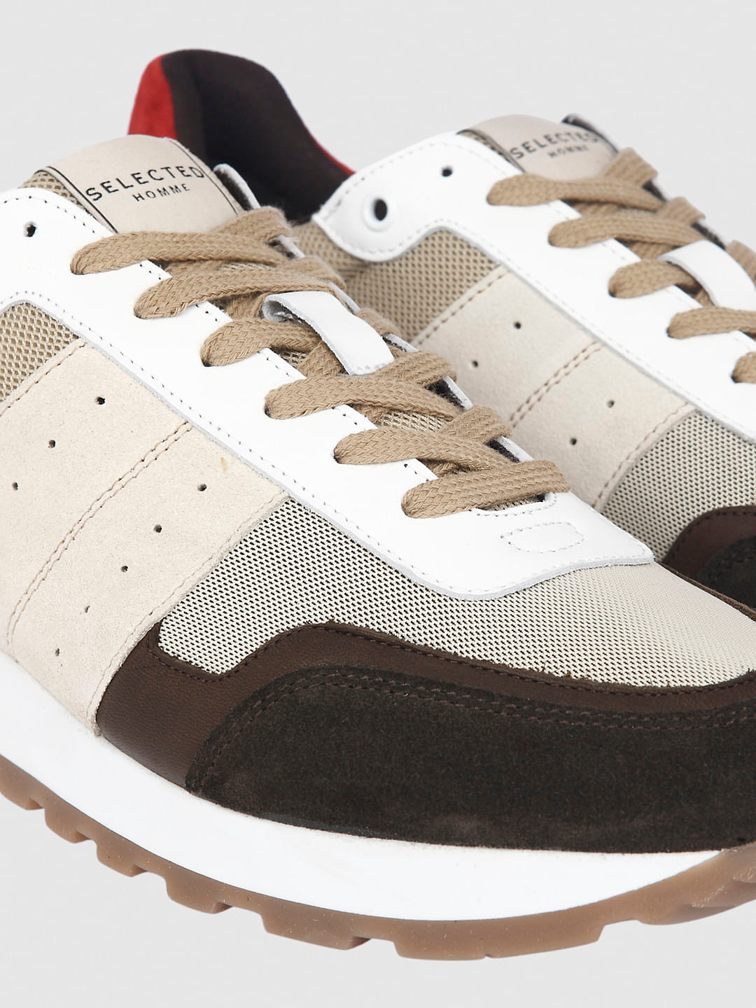 Brown Colourblocked Sneakers