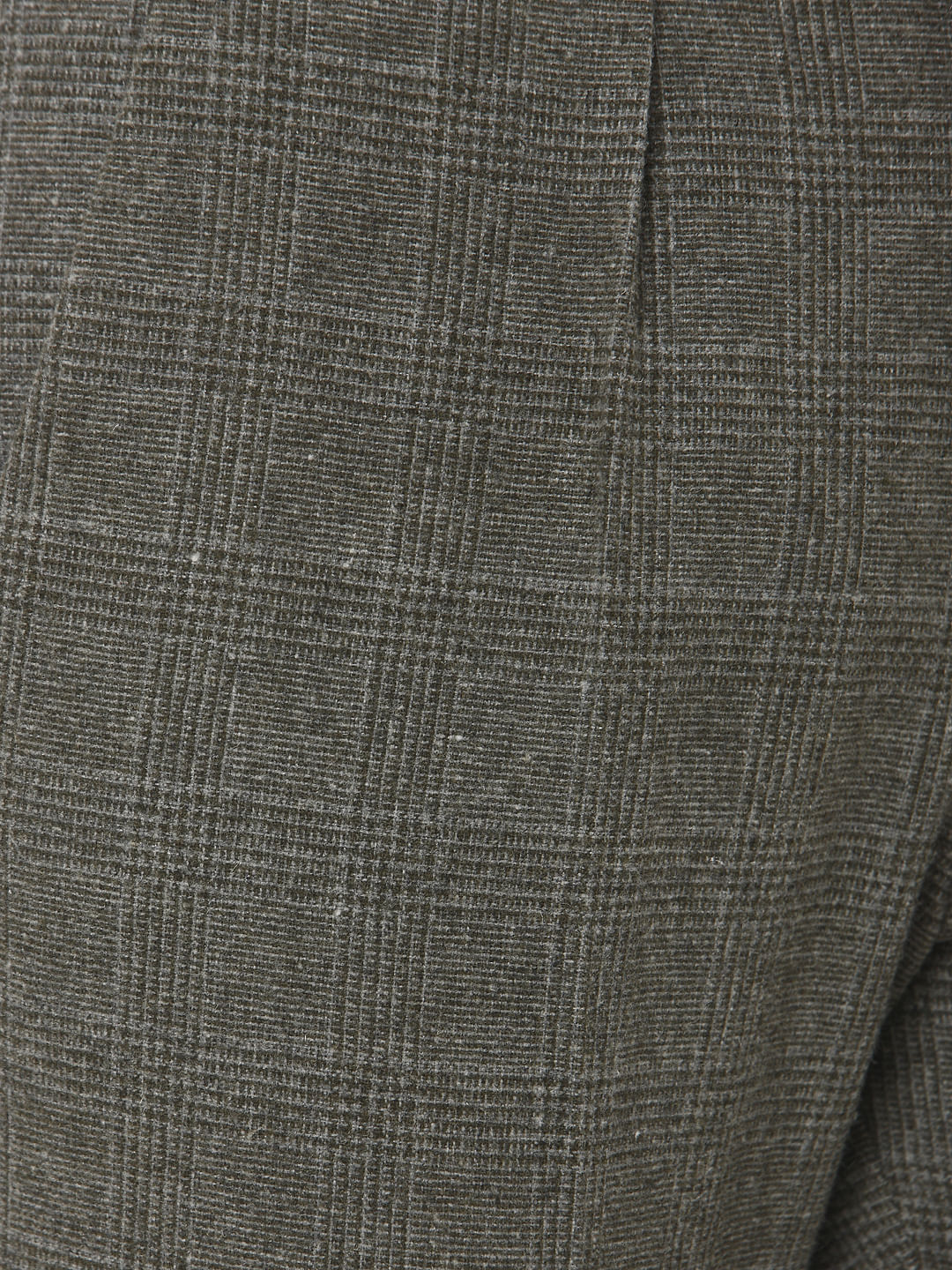 Grey Check Tapered Fit Pants