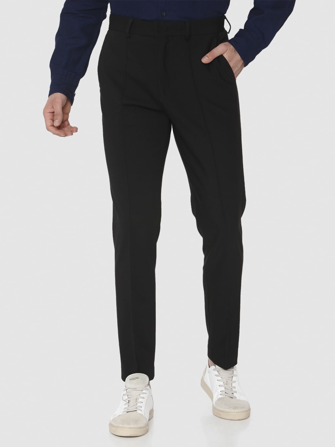 Black Tapered Fit Pants