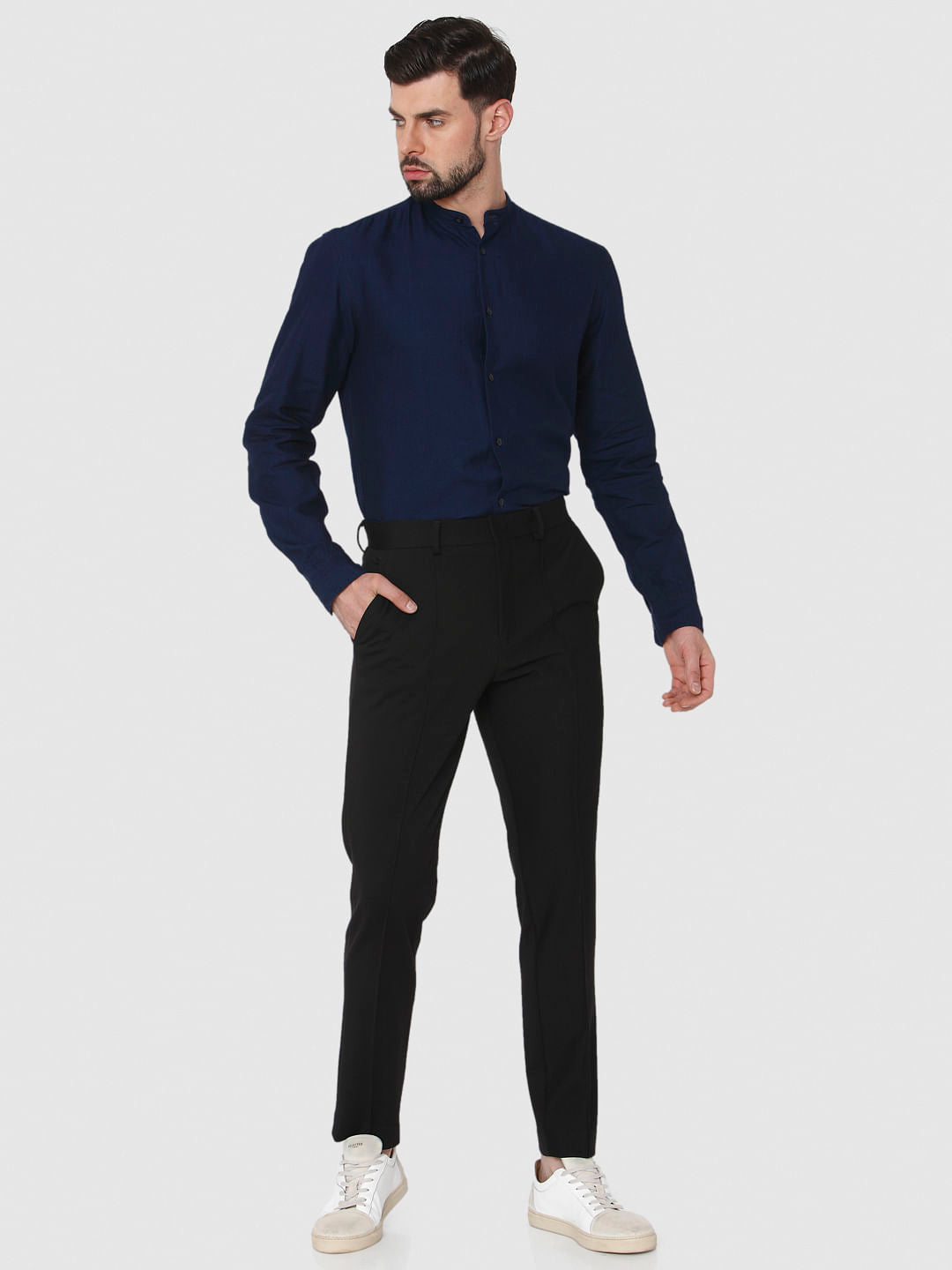 Black Tapered Fit Pants
