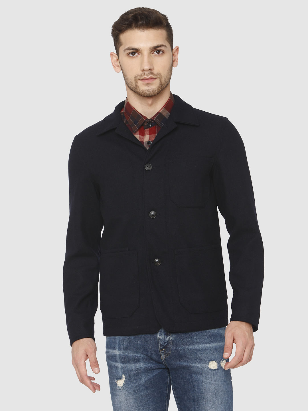 Dark Blue Triple Button Blazer