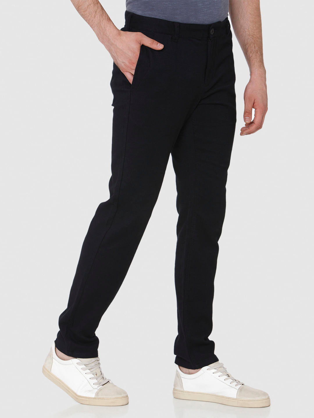 Navy Blue Slim Fit Pants