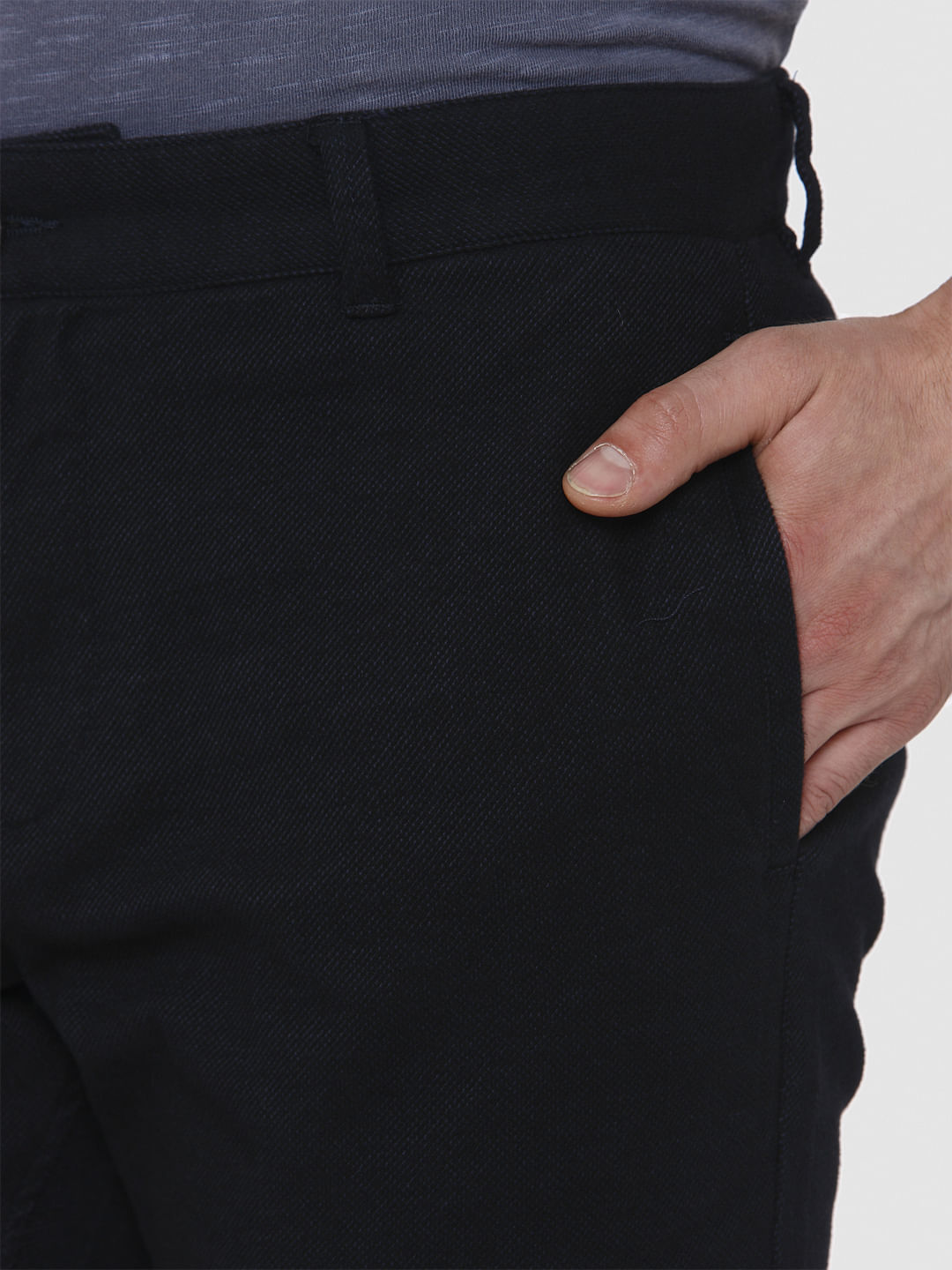 Navy Blue Slim Fit Pants